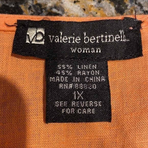 N womens Valerie Bertinelli solid orange sleeveless plus size top  1X - Picture 3 of 3